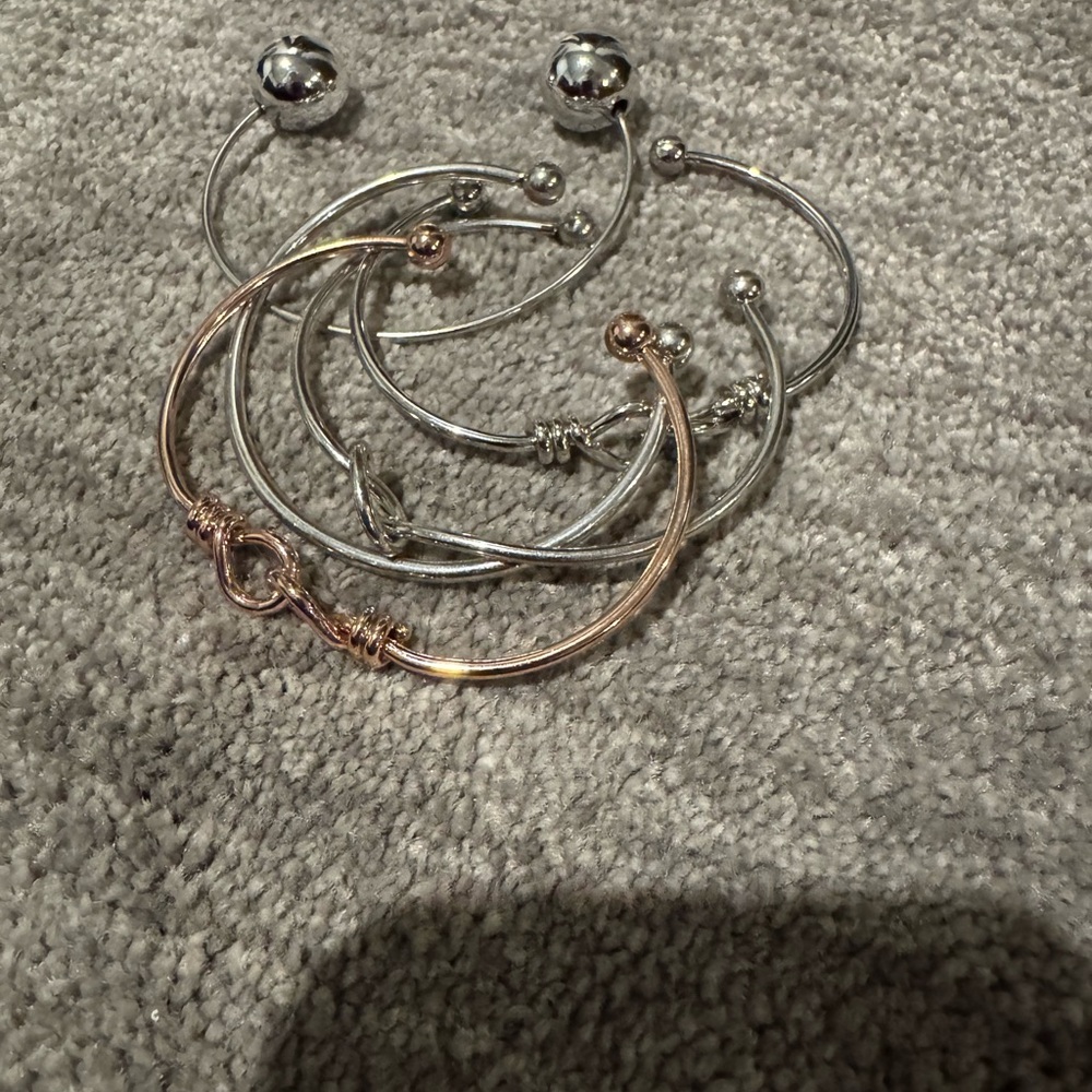Elegant Silver and Gold-Toned Bangles
